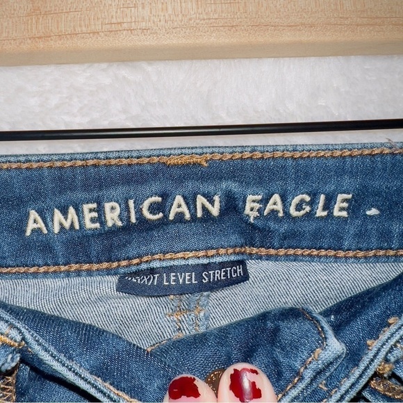 American Eagle Medium Wash Next Level Stretch Super Hi Rise Jegging Jeans - Picture 2 of 7